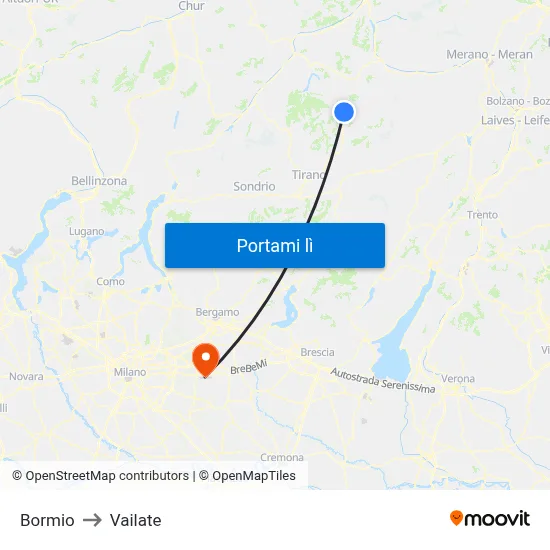 Bormio to Vailate map