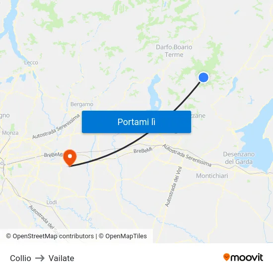 Collio to Vailate map