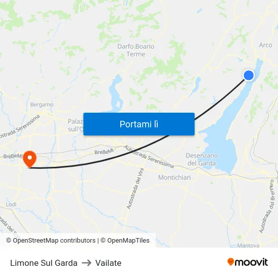 Limone Sul Garda to Vailate map