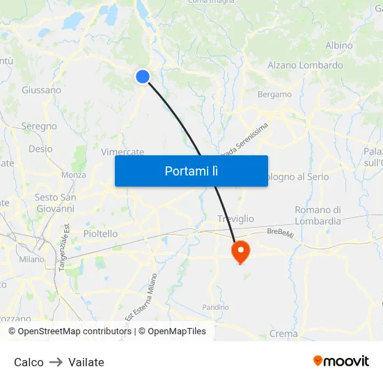Calco to Vailate map