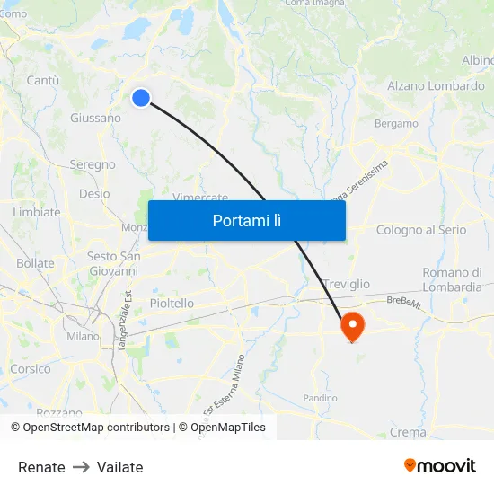 Renate to Vailate map