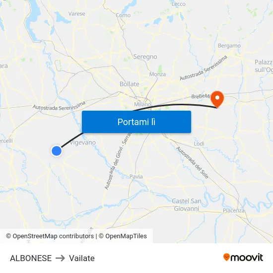 ALBONESE to Vailate map