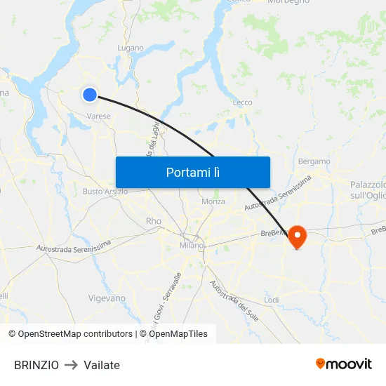 BRINZIO to Vailate map