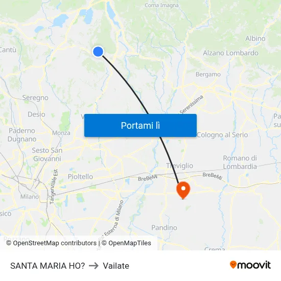SANTA MARIA HO? to Vailate map
