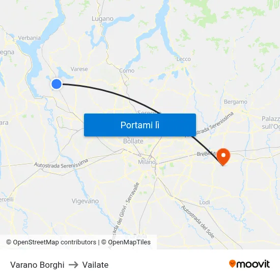 Varano Borghi to Vailate map