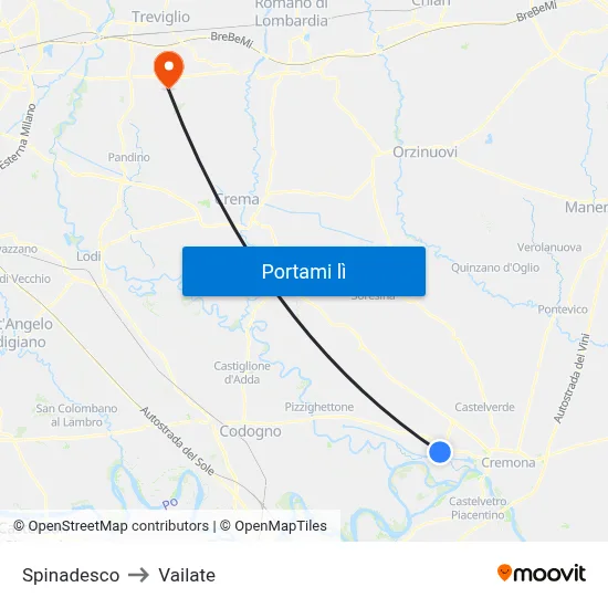 Spinadesco to Vailate map