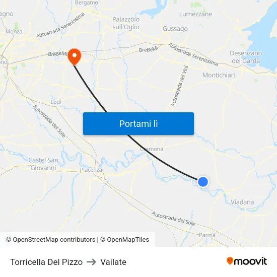 Torricella Del Pizzo to Vailate map