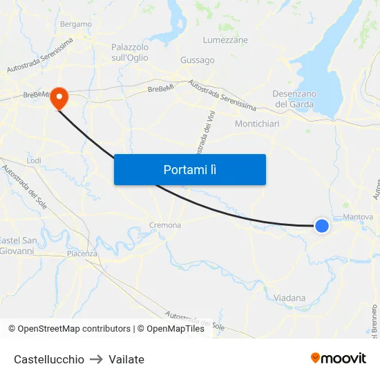 Castellucchio to Vailate map