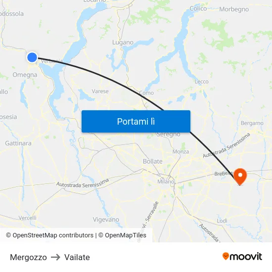Mergozzo to Vailate map