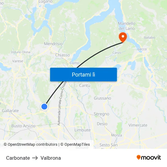 Carbonate to Valbrona map