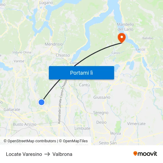 Locate Varesino to Valbrona map