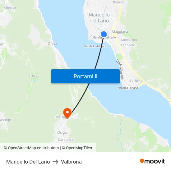 Mandello Del Lario to Valbrona map