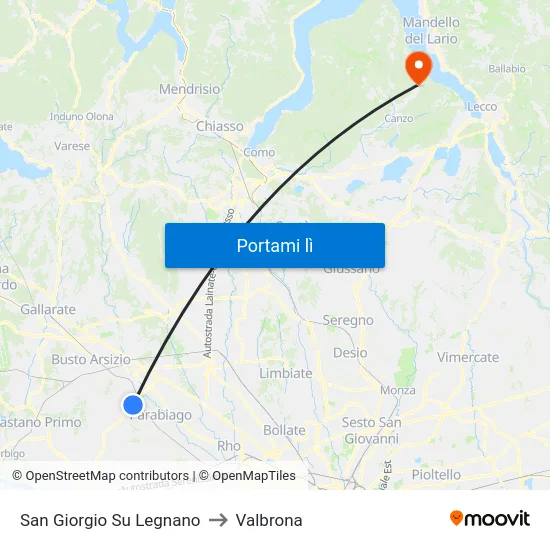 San Giorgio Su Legnano to Valbrona map
