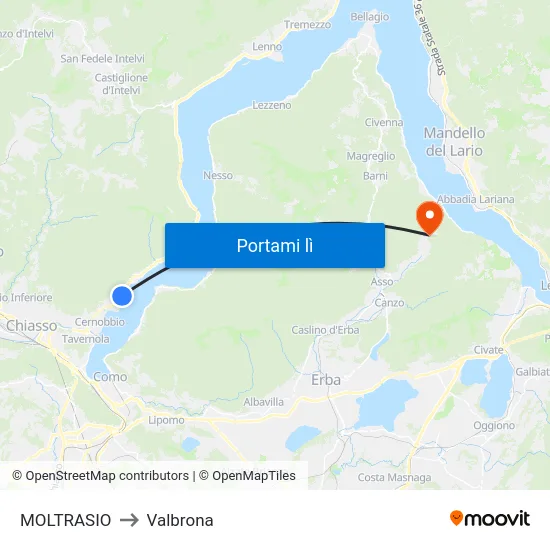 MOLTRASIO to Valbrona map