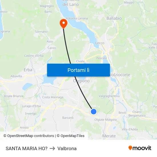SANTA MARIA HO? to Valbrona map