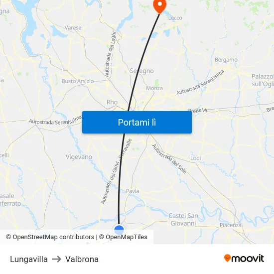 Lungavilla to Valbrona map