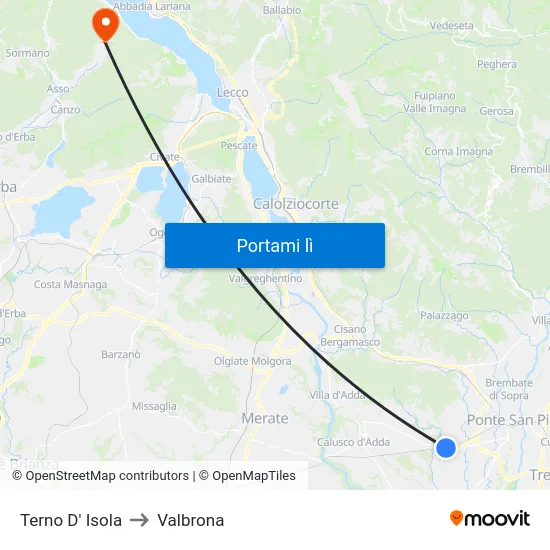 Terno D' Isola to Valbrona map