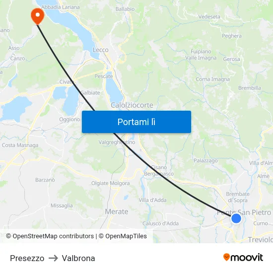 Presezzo to Valbrona map
