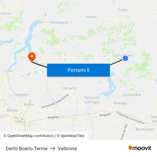 Darfo Boario Terme to Valbrona map
