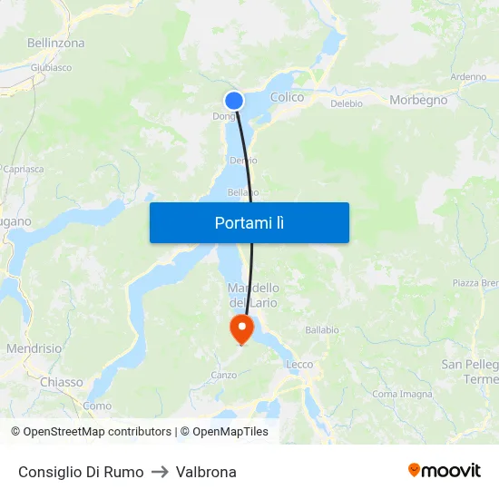 Consiglio Di Rumo to Valbrona map