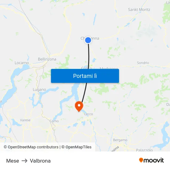 Mese to Valbrona map
