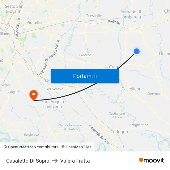 Casaletto Di Sopra to Valera Fratta map