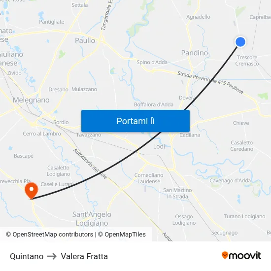 Quintano to Valera Fratta map