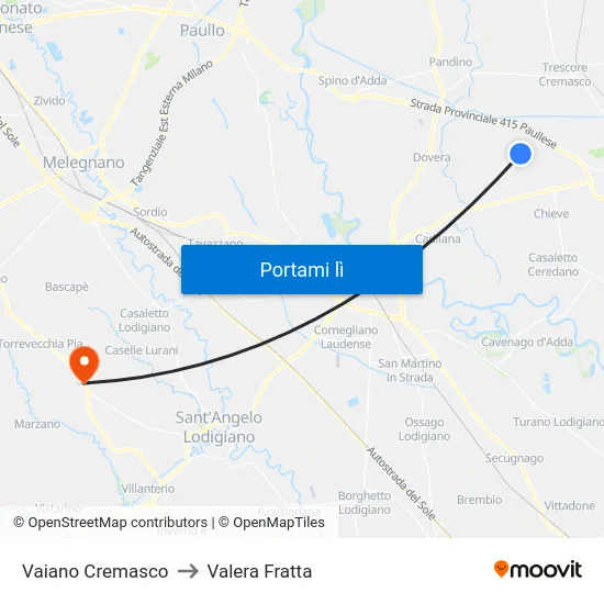 Vaiano Cremasco to Valera Fratta map