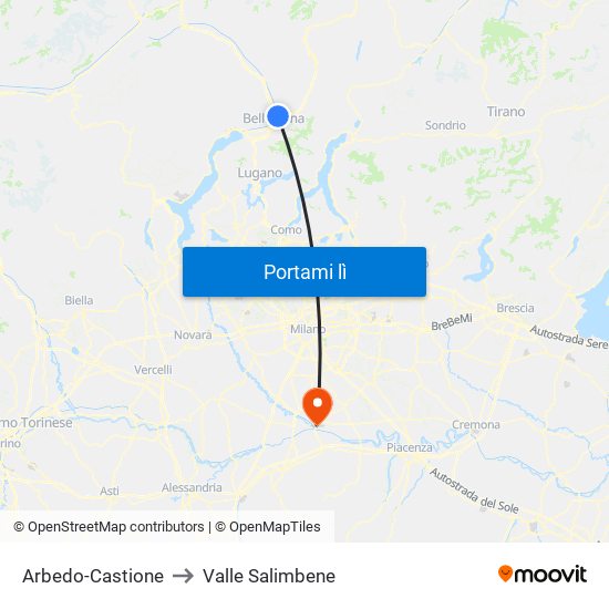 Arbedo-Castione to Valle Salimbene map