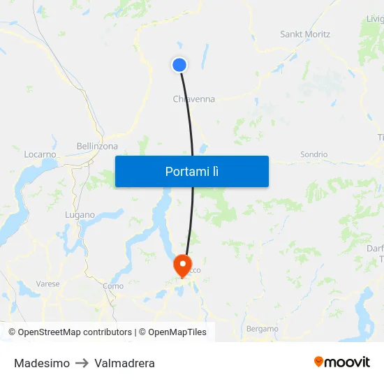 Madesimo to Valmadrera map
