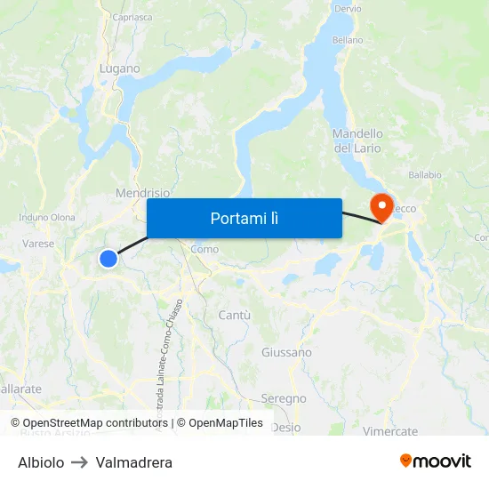 Albiolo to Valmadrera map