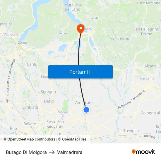 Burago Di Molgora to Valmadrera map