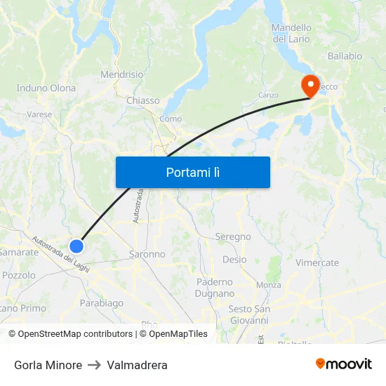Gorla Minore to Valmadrera map