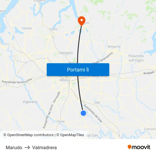 Marudo to Valmadrera map