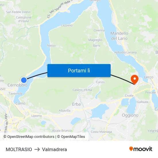 MOLTRASIO to Valmadrera map
