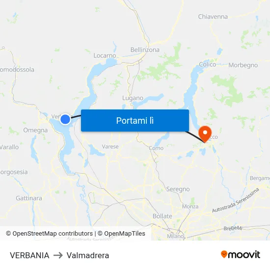 VERBANIA to Valmadrera map
