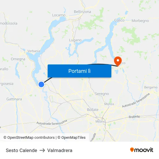 Sesto Calende to Valmadrera map