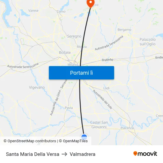 Santa Maria Della Versa to Valmadrera map