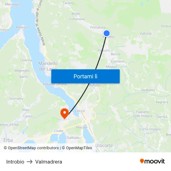 Introbio to Valmadrera map