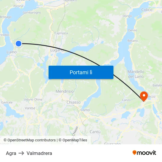 Agra to Valmadrera map