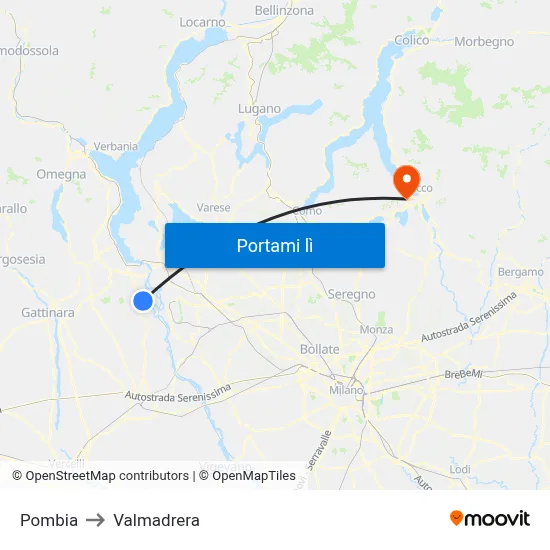 Pombia to Valmadrera map