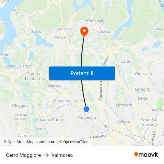 Cerro Maggiore to Valmorea map