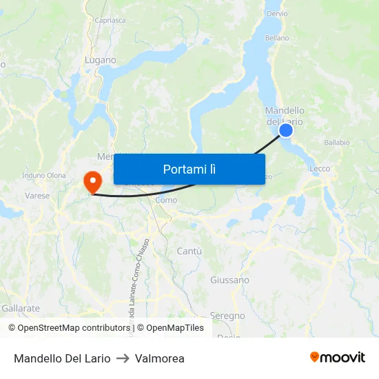 Mandello Del Lario to Valmorea map