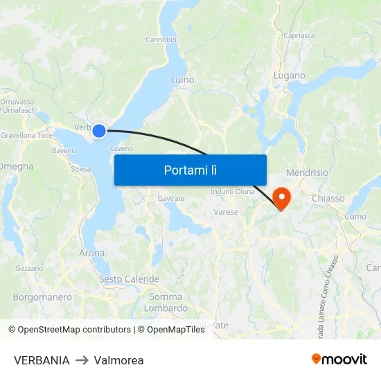 VERBANIA to Valmorea map