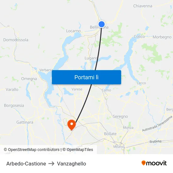 Arbedo-Castione to Vanzaghello map
