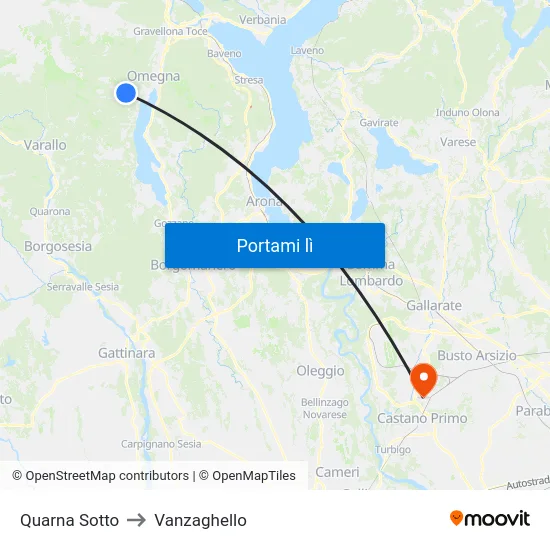 Quarna Sotto to Vanzaghello map