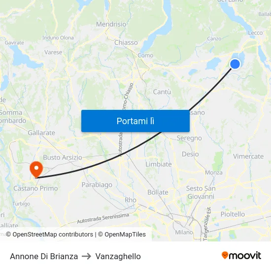 Annone Di Brianza to Vanzaghello map