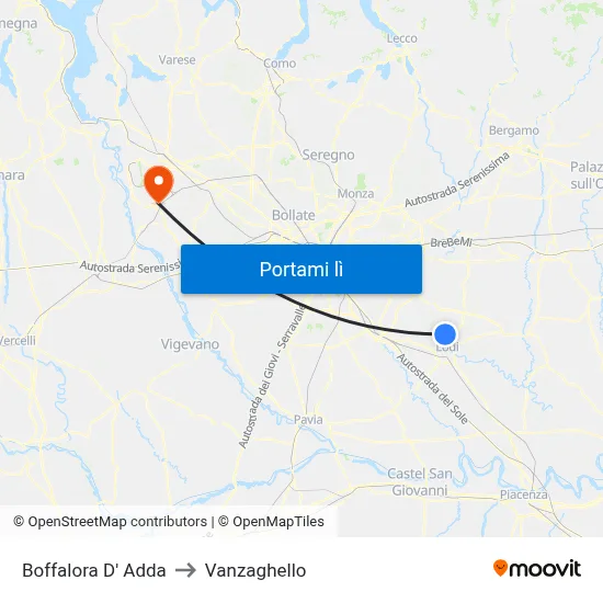 Boffalora D' Adda to Vanzaghello map