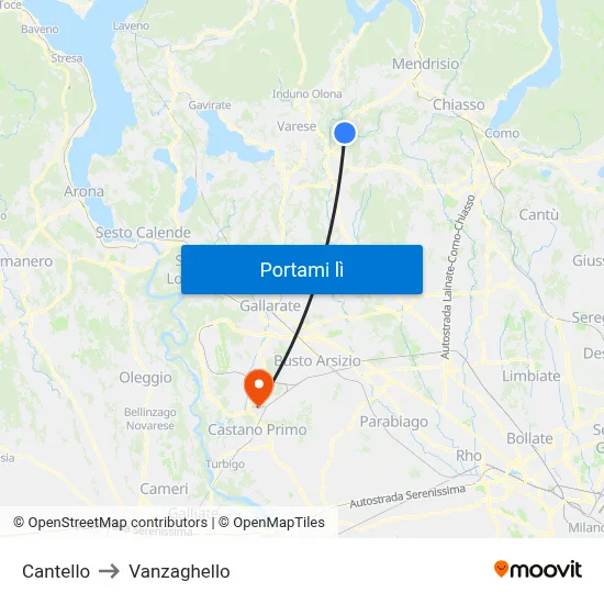 Cantello to Vanzaghello map