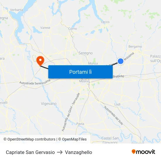 Capriate San Gervasio to Vanzaghello map